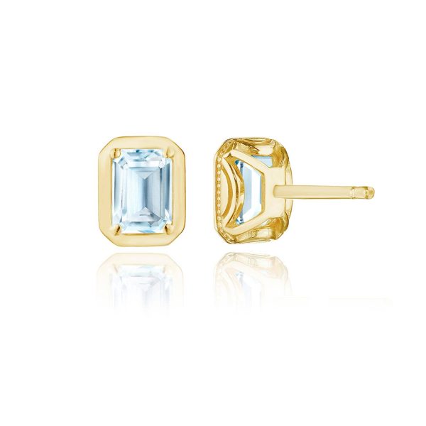Emerald Sky Blue Topaz Stud Earring - 1.4ct - Image 2
