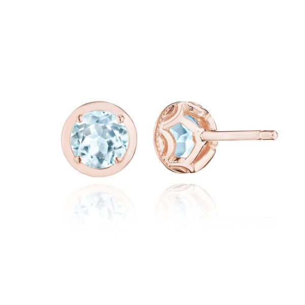 Round Sky Blue Topaz Stud Earring - 1.4ct - Image 2