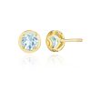 Round Sky Blue Topaz Stud Earring - 1.4ct - Image 2