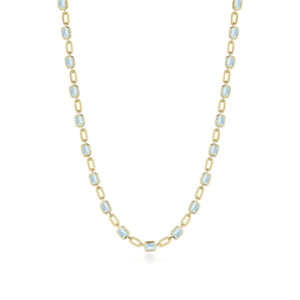 Sky Blue Topaz Link Necklace