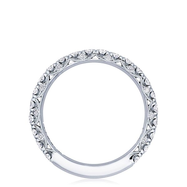 French Pavé Diamond Wedding Band - 2.5mm - Image 3