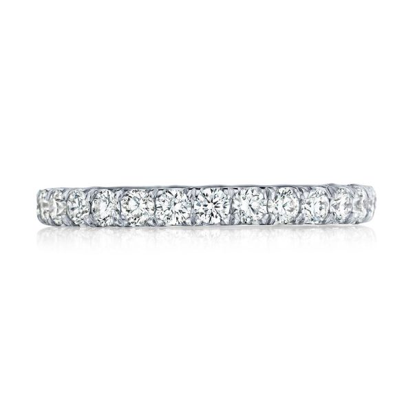 French Pavé Diamond Wedding Band - 2.5mm