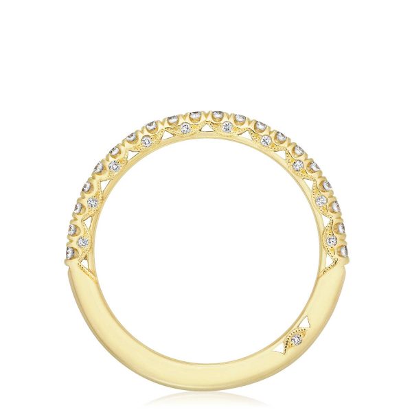 French Pavé Diamond Wedding Band - 2mm - Image 2