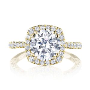 Round with Cushion Bloom Engagement Ring
