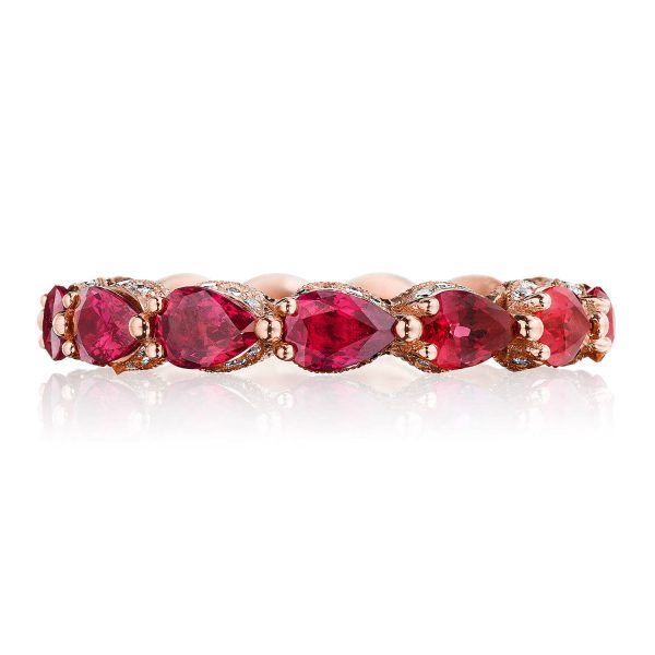 Pear Cut Ruby Eternity Band