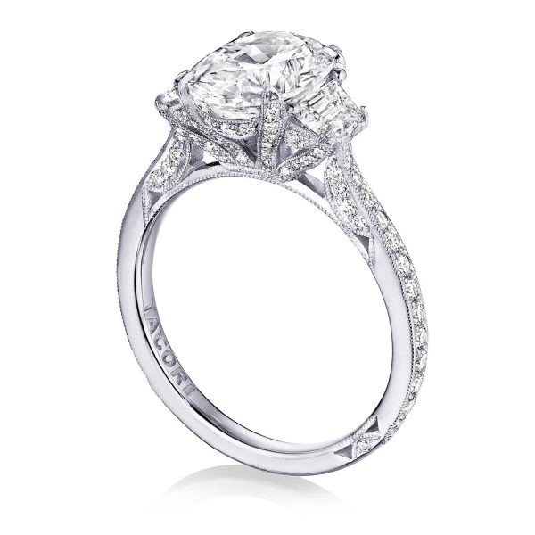 Oval 3-Stone Engagement Ring - Image 4