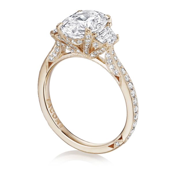 Oval 3-Stone Engagement Ring - Image 4