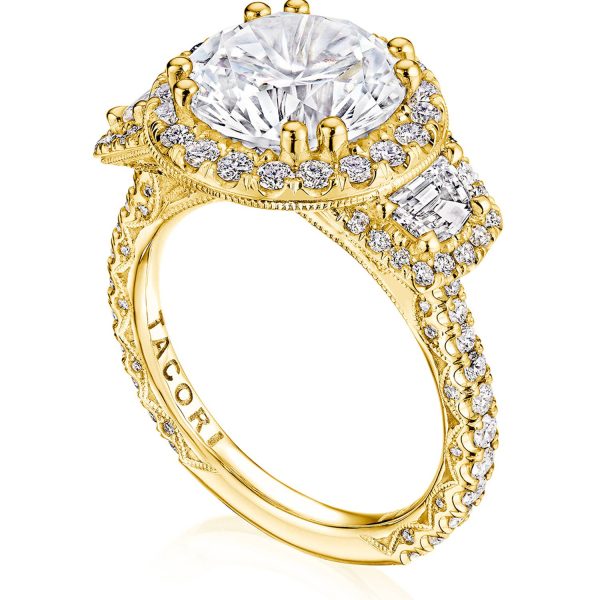 Round 3-Stone Engagement Ring - Image 3