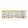 Round Bezel Droplet with Square Accent Wedding Band - Image 2