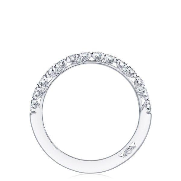 French Pavé Diamond Wedding Band - 2.5mm - Image 2