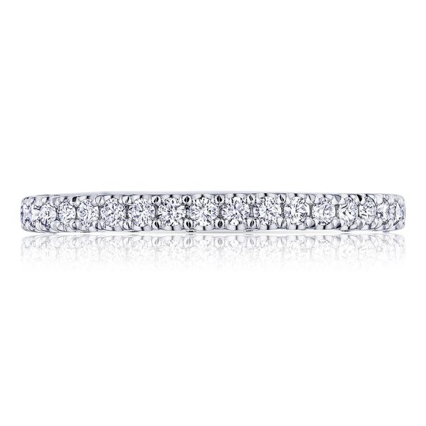 French Pavé Diamond Wedding Band - 2mm