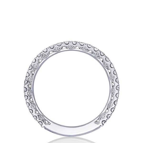 French Pavé Diamond Wedding Band - 2mm - Image 2