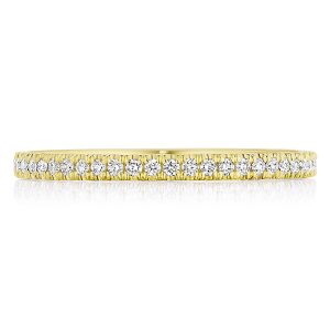 French Pavé Diamond Wedding Band