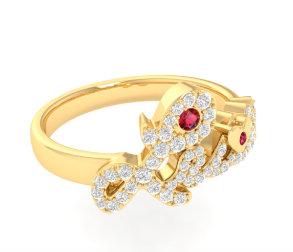 Gold Diamonds & Rubies "Lettes" Ring - Image 2