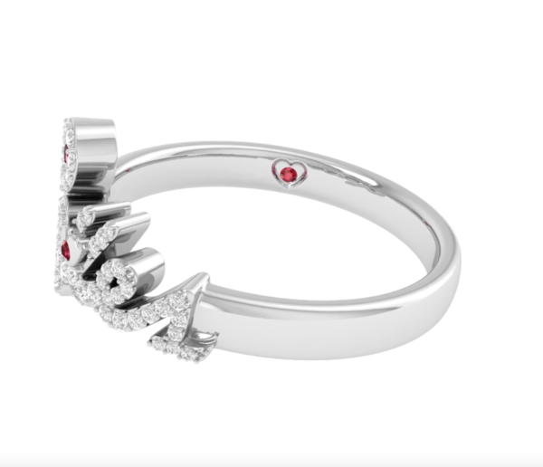 White Gold Diamonds & Rubies "Lettes" Ring - Image 3