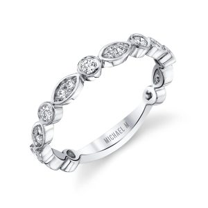 Marquise and Circle Pavé Diamond Band