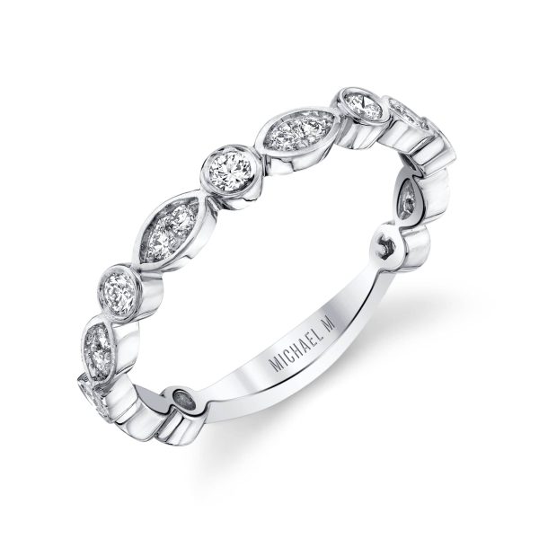 Marquise and Circle Pavé Diamond Band