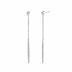 Diamond Stud Linear Earrings