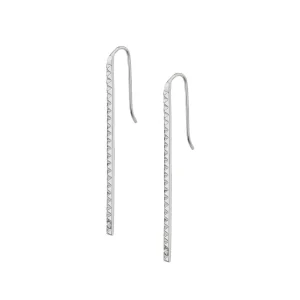 Single Stone Foundation Bar Earrings