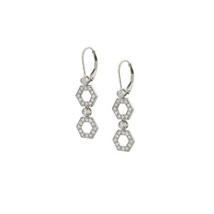 Pavé Hex Short Infinity Earrings
