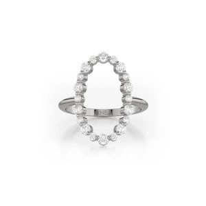 Open Oval Diamond Cluster Ring