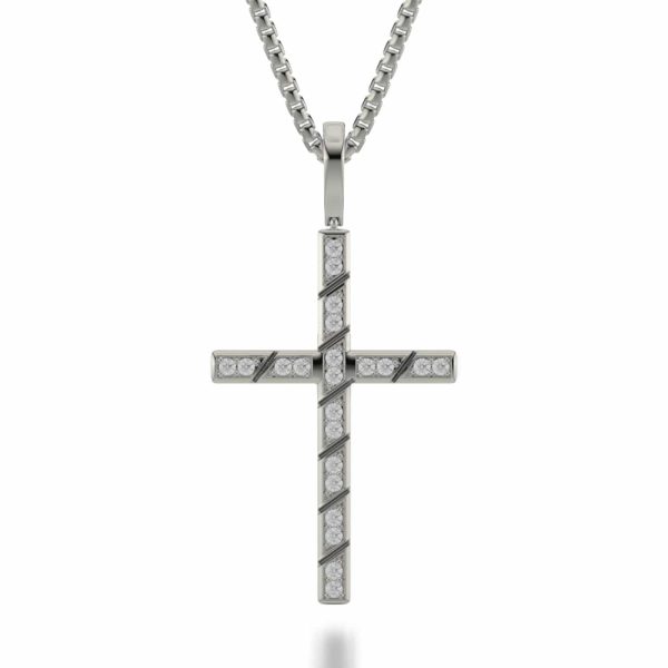 Box Diamond Cross Pendant