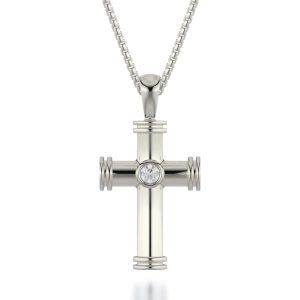 Single Diamond Cross Pendant