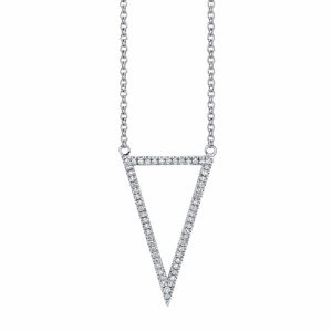 Geometric Triangle Diamond Pendant