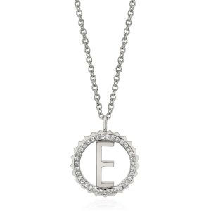 Mini Tetra Pavé Initial Medallion