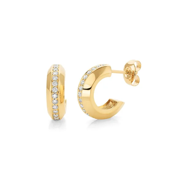 Small Pavé Luxe Link Hoops - Image 2