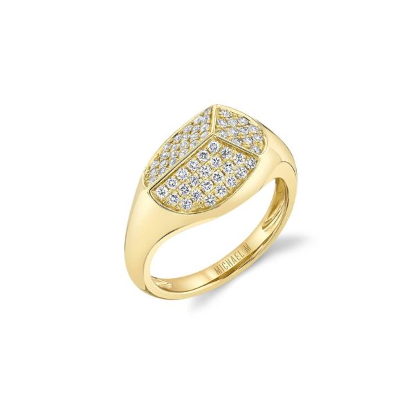 Carve Signet Ring with Pavé - Image 2