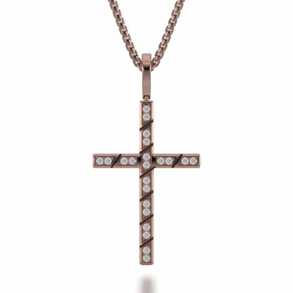 Box Diamond Cross Pendant - Image 2