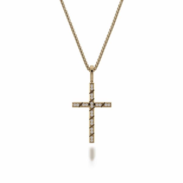 Box Diamond Cross Pendant - Image 3