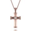 Single Diamond Cross Pendant - Image 2
