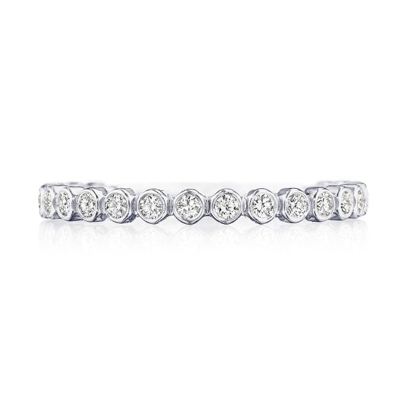 Round Bezel Droplet Wedding Band with Diamond
