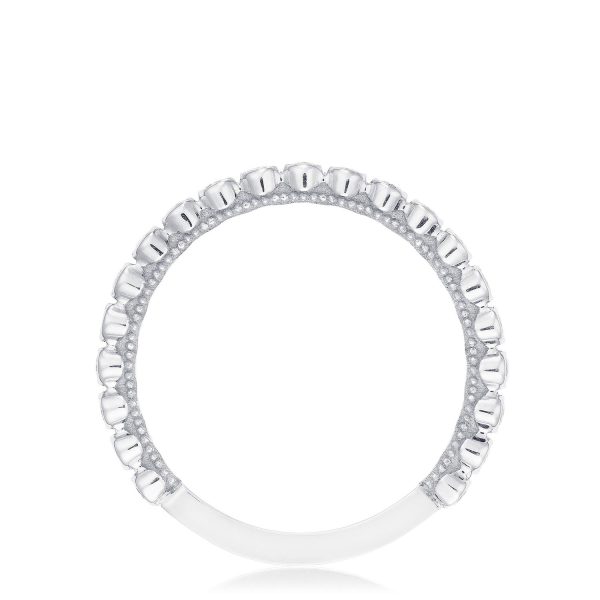 Round Bezel Droplet Wedding Band with Diamond - Image 2