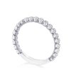 Round Bezel Droplet Wedding Band with Diamond - Image 3