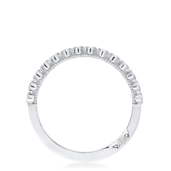 Round Bezel Droplet Wedding Band with Black Diamond - Image 2