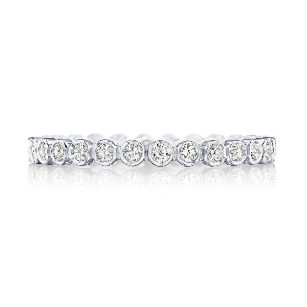 Round Bezel Droplet Wedding Band with Diamond