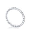 Round Bezel Droplet Wedding Band with Diamond - Image 3