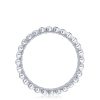 Round Bezel Droplet Wedding Band with Black Diamond - Image 2