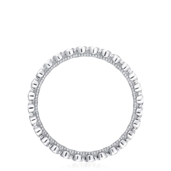 Round Bezel Droplet Wedding Band with Sapphire - Image 2