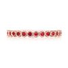 Round Bezel Droplet Wedding Band with Ruby