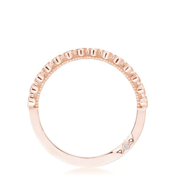 Round Bezel Droplet Wedding Band with Ruby - Image 2