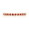 Round Bezel Droplet Wedding Band with Ruby