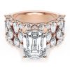 Emerald Solitaire Engagement Ring w/ North South Marquise & Pear Band