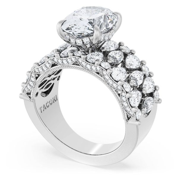 Oval Solitaire Engagement Ring w/ North South Marquise & Pear Band - Image 3