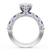 Oval Solitaire Engagement Ring w/ North South Marquise & Pear Band - Image 2