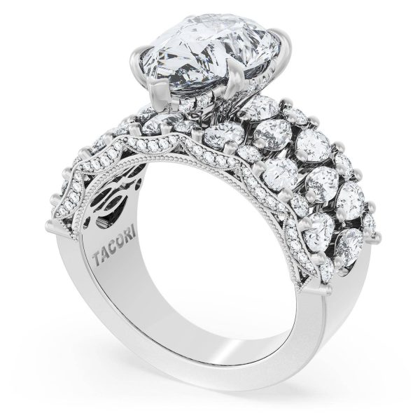 Pear Solitaire Engagement Ring w/ North South Marquise & Pear Band - Image 3