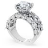 Cushion Solitaire Engagement Ring w/ Marquise & Pear Band - Image 3